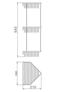 Полка металлическая угловая Haiba HB335-2 хром